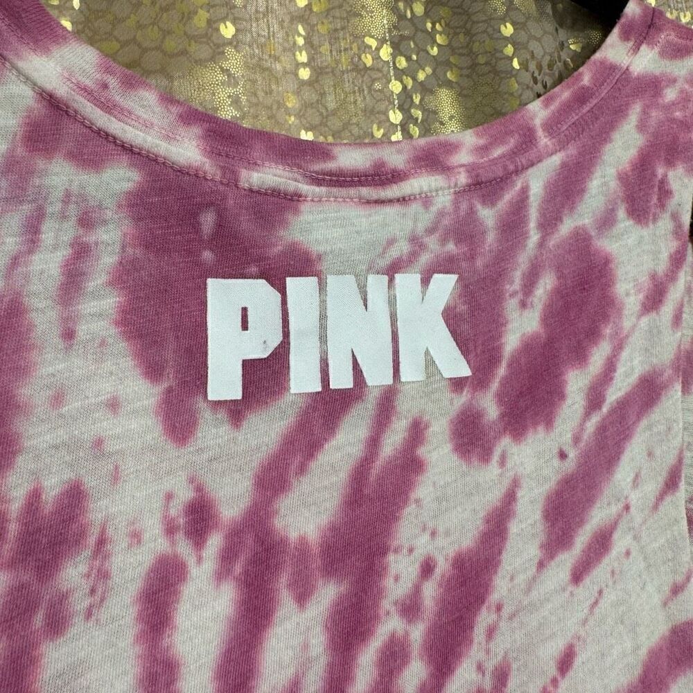 PINK Victorias Secret Pink Tie Dye Stretchy Muscle Tank Top XS - Picture 5 of 5